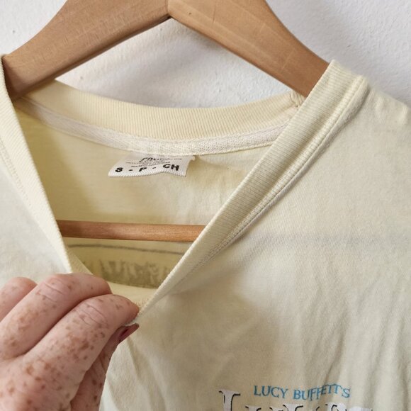 Lucy Buffett Lulus Restaurant Comfort Colors Graphic Shirt Small Yellow - Picture 5 of 7